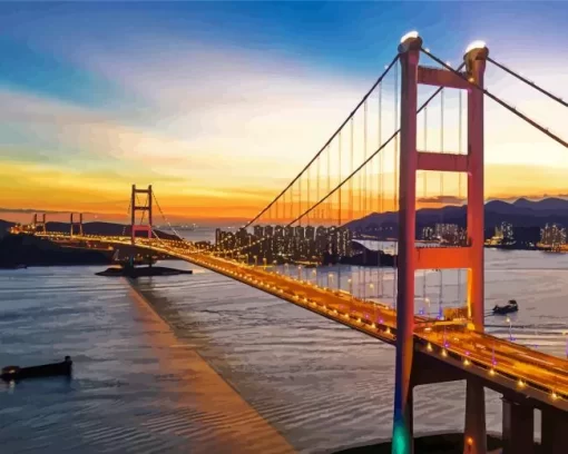 Tsing Ma Bridge during sunset paint by numbers