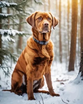 Vizsla In Forest Paint by Number