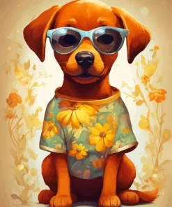 Vizsla With Sunglasses Paint by Numbers