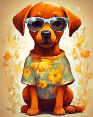 Vizsla With Sunglasses Paint by Numbers