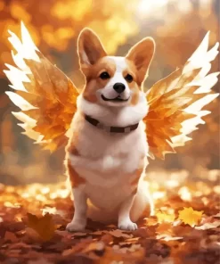 Welsh Corgi And Wings Paint by Number