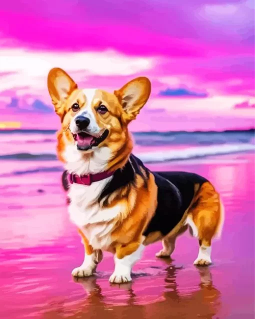 Welsh Corgi Dog Art Paint by Number