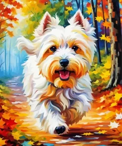 West Highland Terrier In Fall Paint by Number