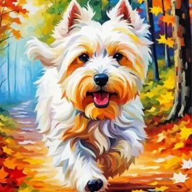 West Highland Terrier In Fall Paint by Number