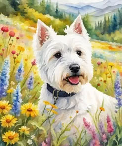 West Highland Terrier Puppy Paint by Number