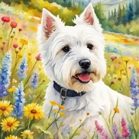 West Highland Terrier Puppy Paint by Number