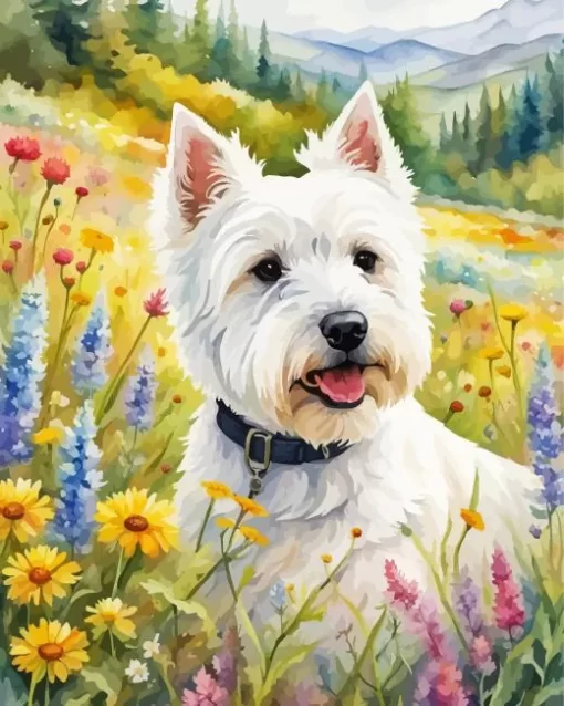 West Highland Terrier Puppy Paint by Number