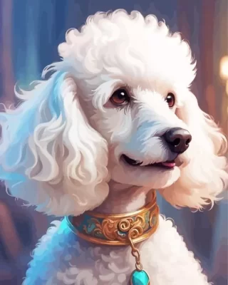 White Poodle Paint by Number