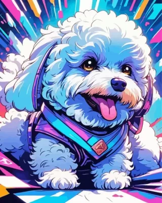 Aesthetic Bichon Frise Art Paint by Number