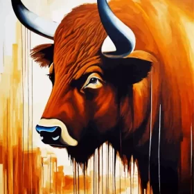 Abstract Bison Paint by Number