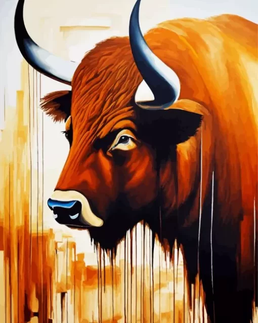 Abstract Bison Paint by Number