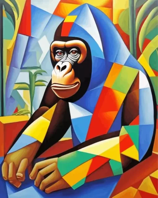 Abstract Colorful Gorilla Paint by Numbers