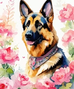 Abstract German Shepherd Paint by Numbers