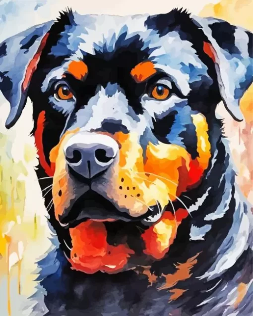 Abstract Rottweiler Animal Paint by Number