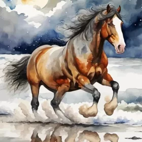 Running Shire Horse Paint by Number