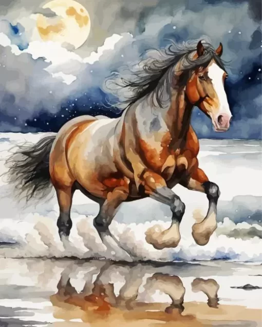 Running Shire Horse Paint by Number