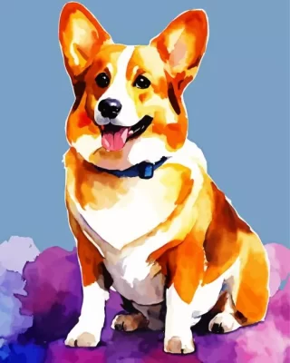 Abstract Pembroke Welsh Corgi Paint by Numbers