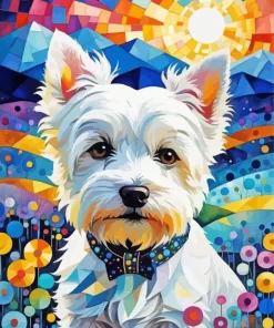 Abstract Westie Puppy Paint by Number