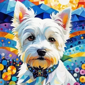 Abstract Westie Puppy Paint by Number