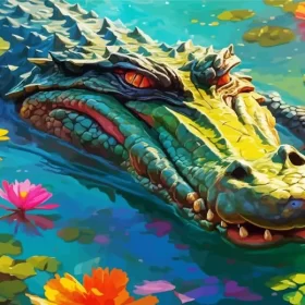 Aesthetic Alligator Paint by Numbers 