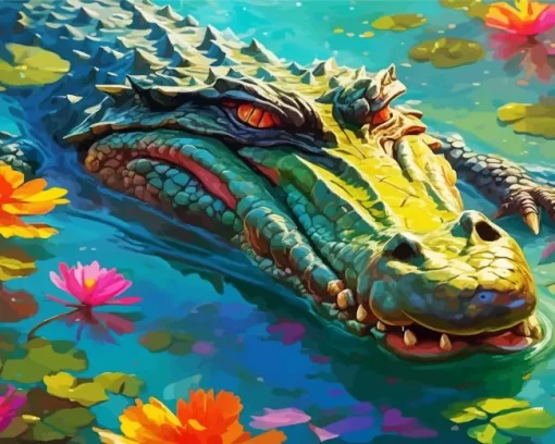 Aesthetic Alligator Paint by Numbers