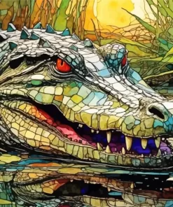 Aesthetic Alligator Art Paint by Number