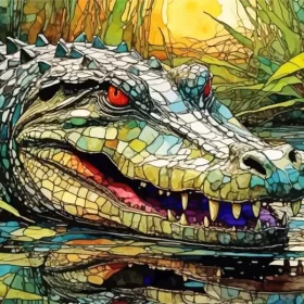 Aesthetic Alligator Art Paint by Number