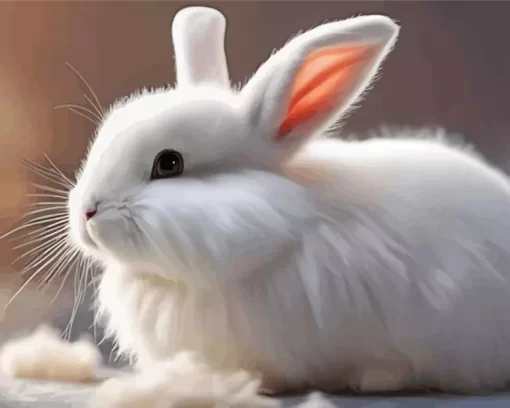 Aesthetic Angora Rabbit Art Paint by Number