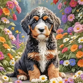 Aesthetic Bernedoodle Art  Paint by Number