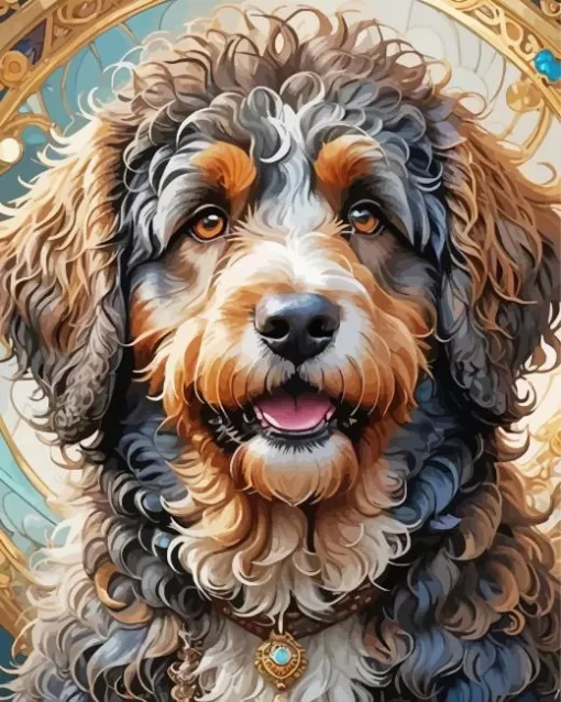 Aesthetic Bernedoodle Dog Paint by Number