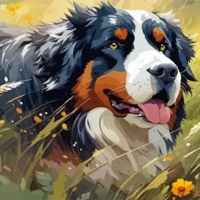 Aesthetic Bernese Mountain Dog Paint by Number