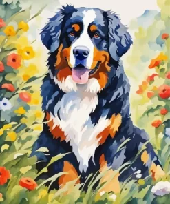 Aesthetic Bernese Mountain Paint by Number