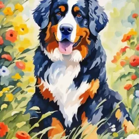 Aesthetic Bernese Mountain Paint by Number