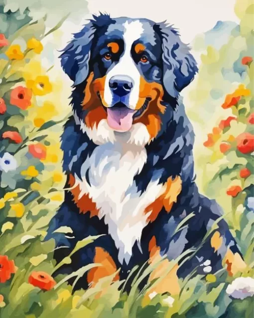 Aesthetic Bernese Mountain Paint by Number