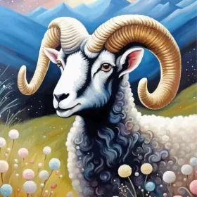 Aesthetic Bighorn Sheep Art Paint by Number