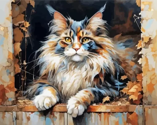 Aesthetic Calico Cat Paint by Number