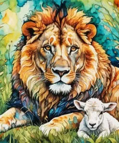 Aesthetic Lion And Lamb Paint by Number