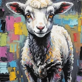 Aesthetic Floral Lamb Art Paint by Number