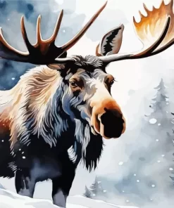 Aesthetic Moose Animal Paint by Number