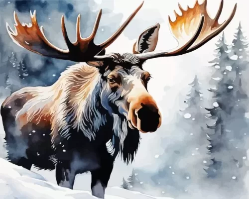 Aesthetic Moose Animal Paint by Number