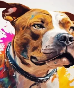 Aesthetic Pit Bull Dog Paint by Number