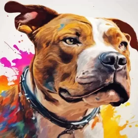 Aesthetic Pit Bull Dog Paint by Number