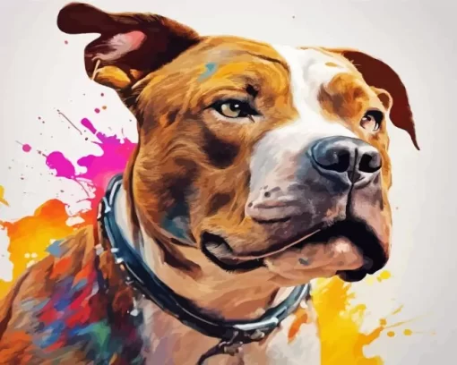 Aesthetic Pit Bull Dog Paint by Number