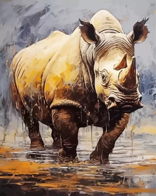 Aesthetic Rhino Paint by Number