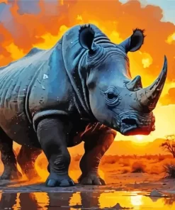 Aesthetic Rhino Paint by Number