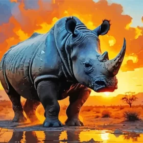 Aesthetic Rhino Paint by Number