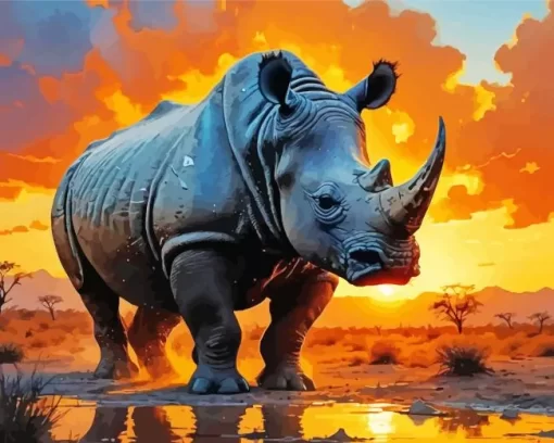 Aesthetic Rhino Paint by Number