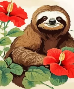 Colorful Sloth Paint by Number