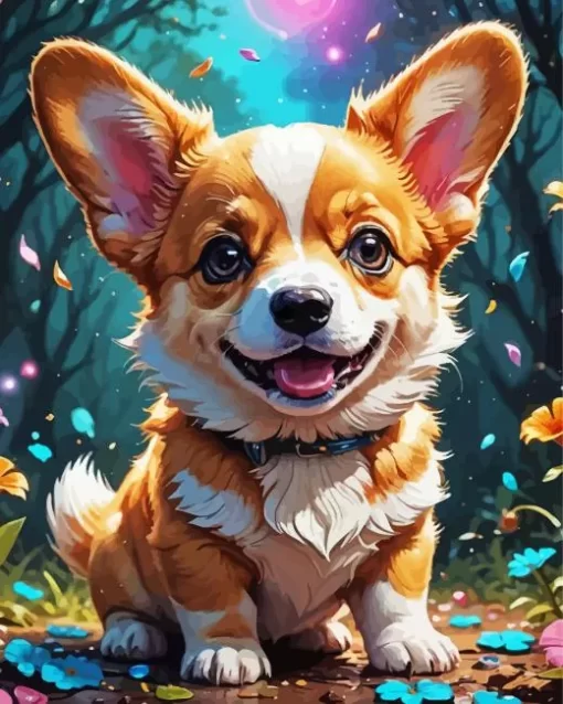 Aesthetic Welsh Corgi Dog Paint by Number