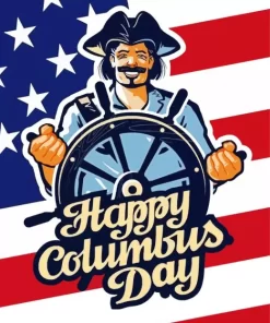 Aesthetic Columbus Day Art Paint by Number